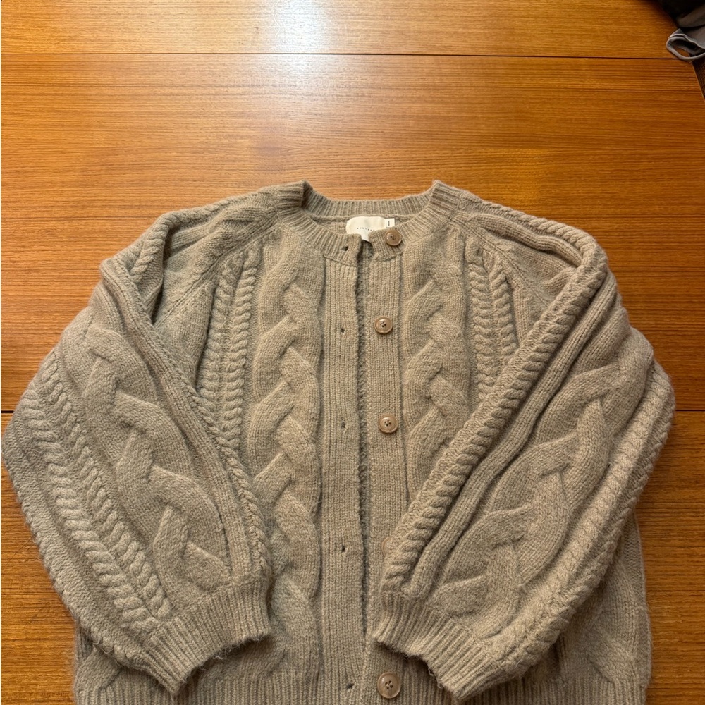 Cozy Gray Cable Knit Sweater